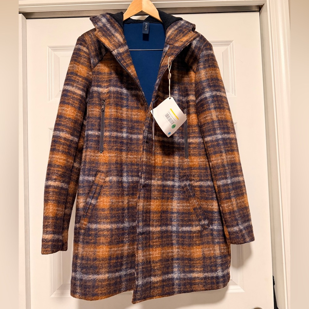 Mens ERO Plaid Hooded Women's Coat